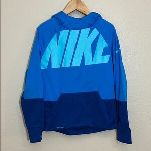 Nike Swoosh Blue Pullover Athletic Hoodie Sweatshirt